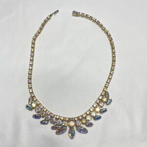 Rhinestone Aurora Borealis Necklace Choker Shapes